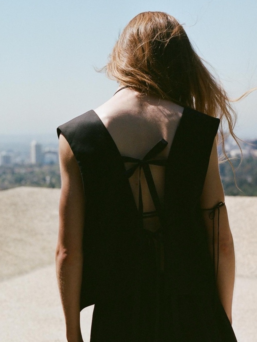Zara | Black Sleeveless Vest with Tie-Back